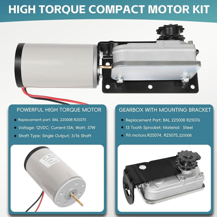 DURAFORCE 225008 RV Slide Out Motor & Gear Housing for BAL Accu-Slide Cable Slide Out Syst