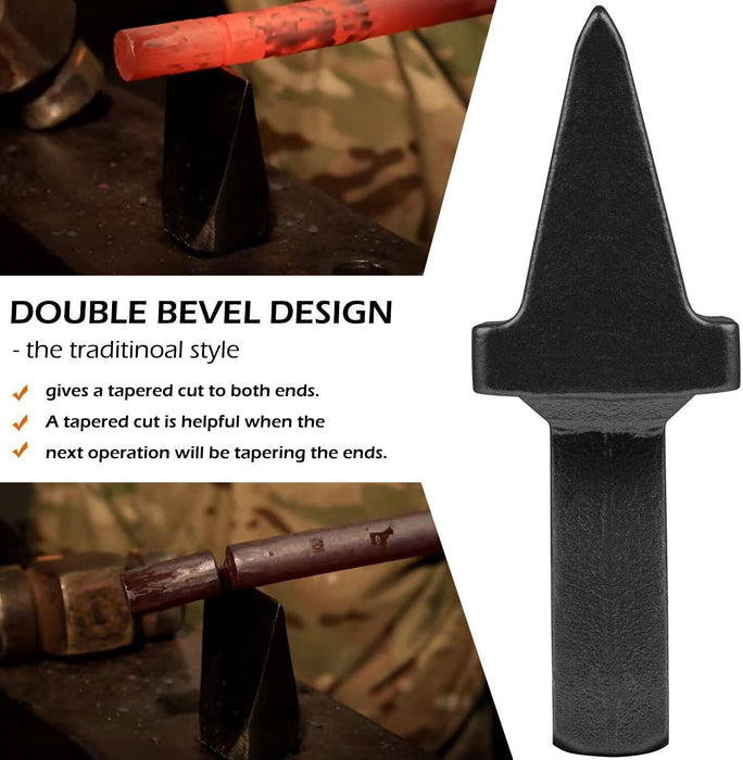 DURAFORCE Blacksmith Hot Cut Anvil Vise Forge Hardie Shank Cutter Tool Hardy Hole 3/4 Inch