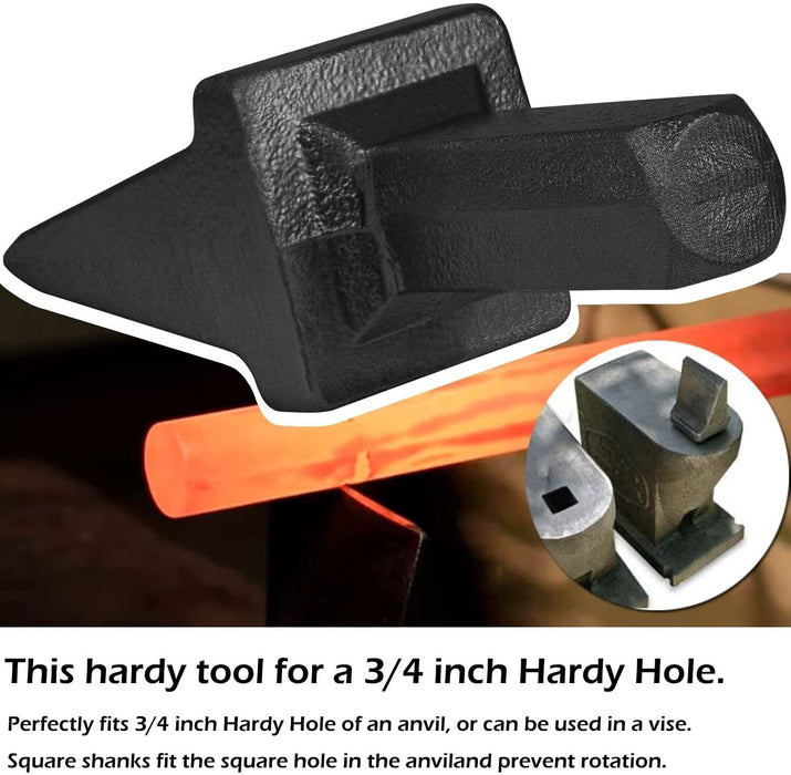 DURAFORCE Blacksmith Hot Cut Anvil Vise Forge Hardie Shank Cutter Tool Hardy Hole 3/4 Inch
