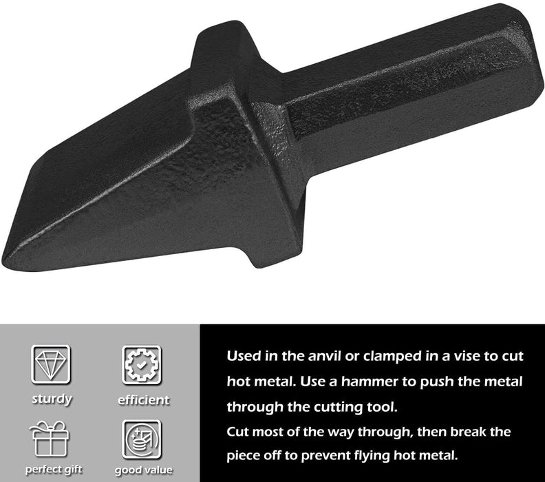 DURAFORCE Blacksmith Hot Cut Anvil Vise Forge Hardie Shank Cutter Tool Hardy Hole 3/4 Inch