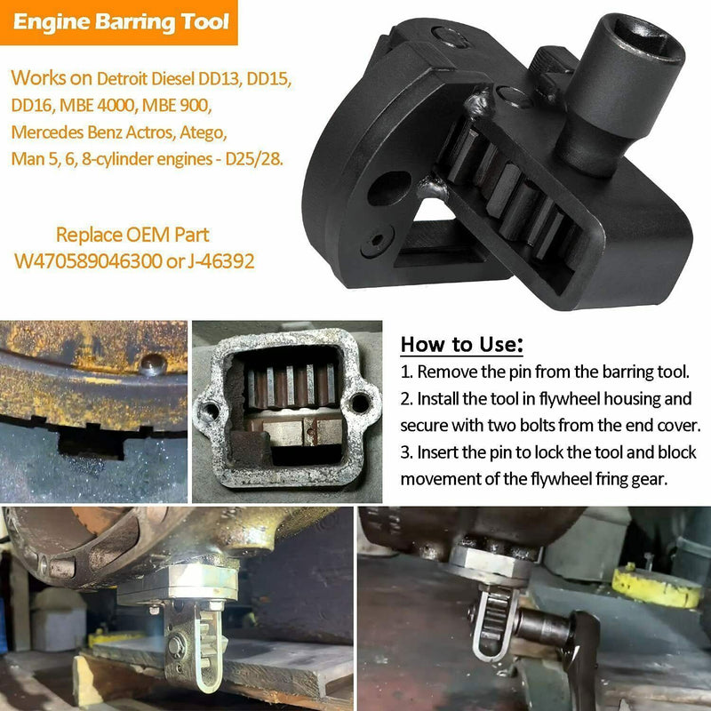 DURAFORCE DD13 DD15 DD16 Engine Camshaft Timing Tool TDC Locating Pin Fuel line Socket