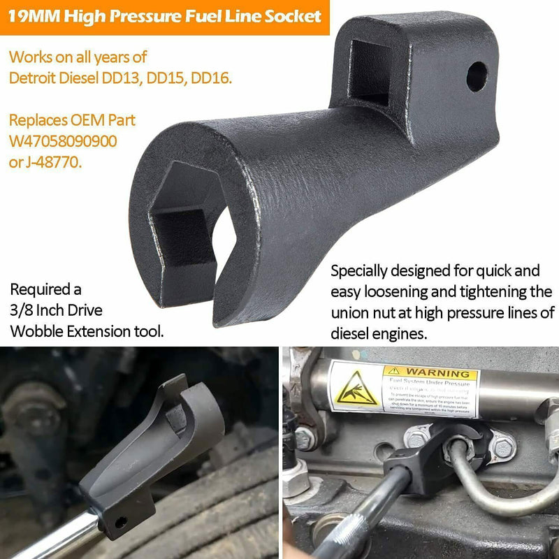 DURAFORCE DD13 DD15 DD16 Engine Camshaft Timing Tool TDC Locating Pin Fuel line Socket