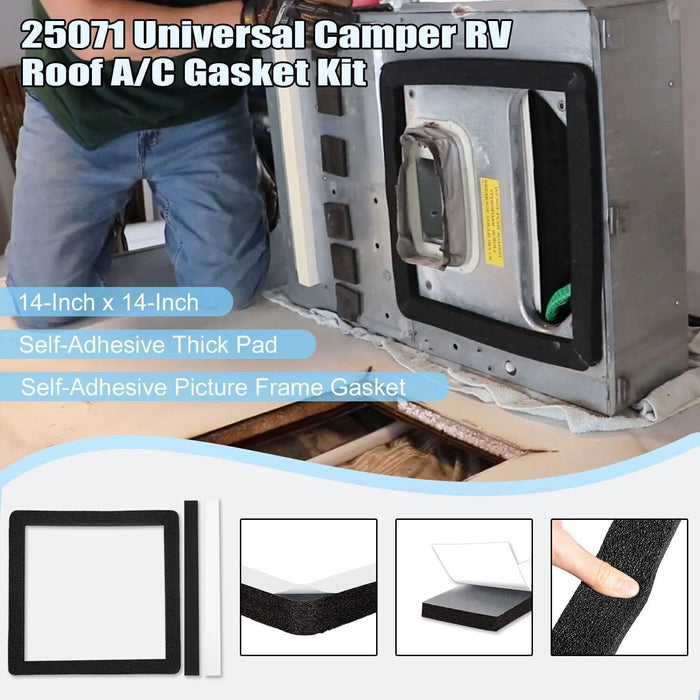 DURAFORCE 25071 14 Inch x 14 Inch Universal RV Camper Roof Air Conditioner A/C Gasket Kit