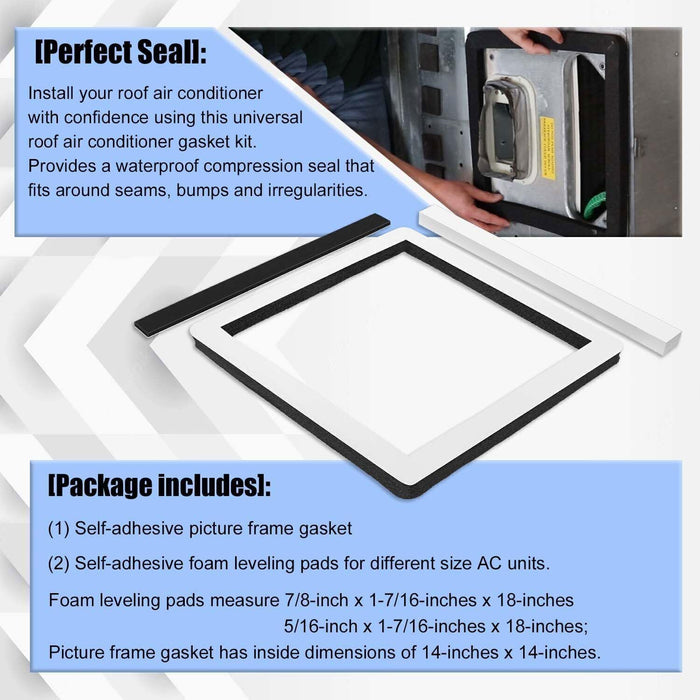 DURAFORCE 25071 14 Inch x 14 Inch Universal RV Camper Roof Air Conditioner A/C Gasket Kit