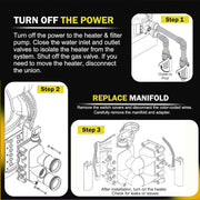 DURAFORCE 77707-0016 Manifold Replacement Kit Pool and Spa Heater