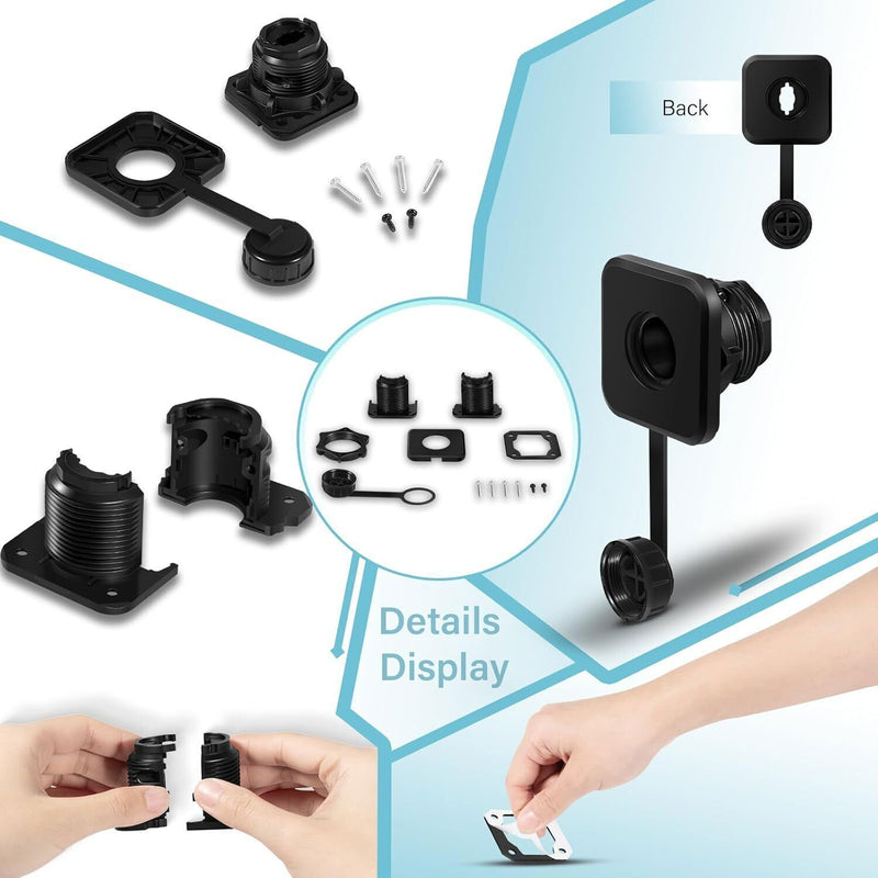 DURAFORCE For Garmin LiveScope Bulkhead Connector Kit 010-13350-00 for LVS34 / XR LVS62