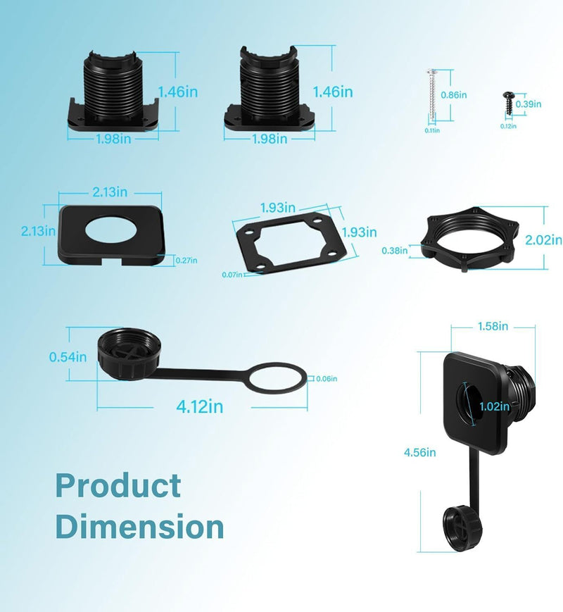 DURAFORCE For Garmin LiveScope Bulkhead Connector Kit 010-13350-00 for LVS34 / XR LVS62