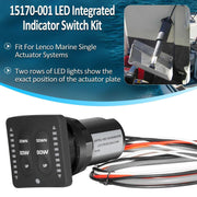 DURAFORCE 15170-001 LED Integrated Indicator Tactile Trim Tab Switch Kit for Lenco Marine