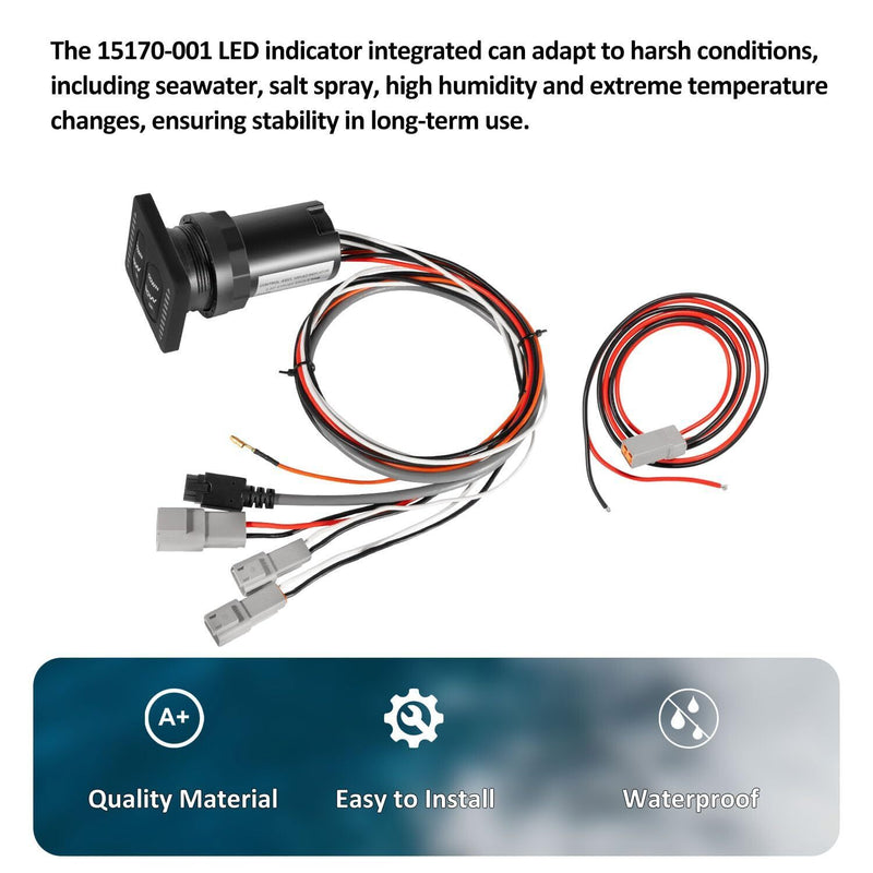 DURAFORCE 15170-001 LED Integrated Indicator Tactile Trim Tab Switch Kit for Lenco Marine