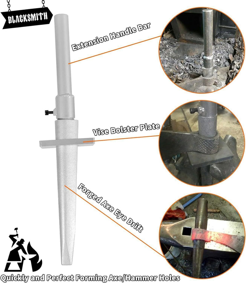 DURAFORCE Tomahawk Eye Drift Mandrel Blacksmith Tool for Forging Tomahawk Hammer Axe Knife