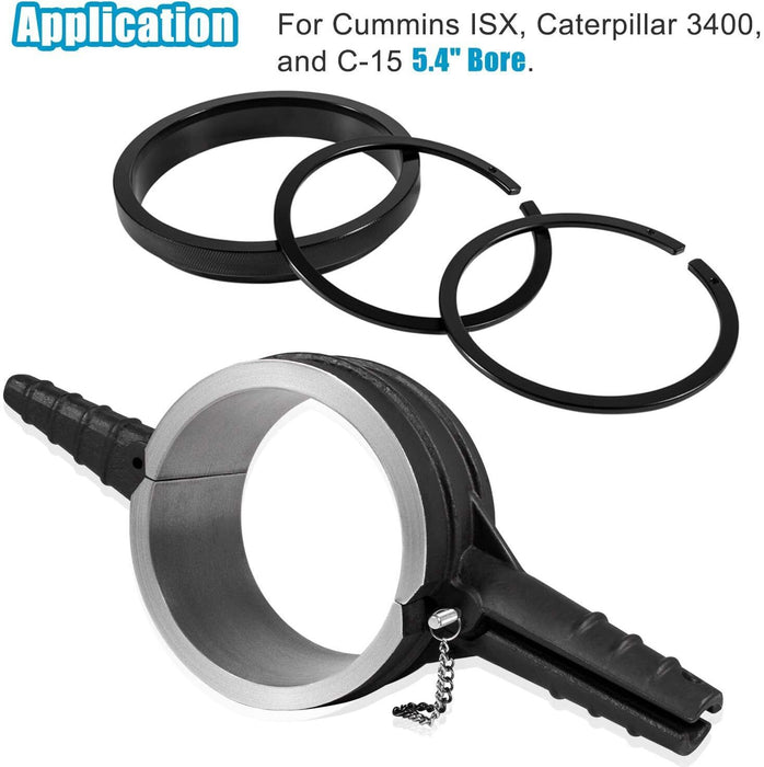 DURAFORCE 7040 Piston Ring Compressor Tool + Anti-Polishing Ring For Cummins ISX 15/QSX 15