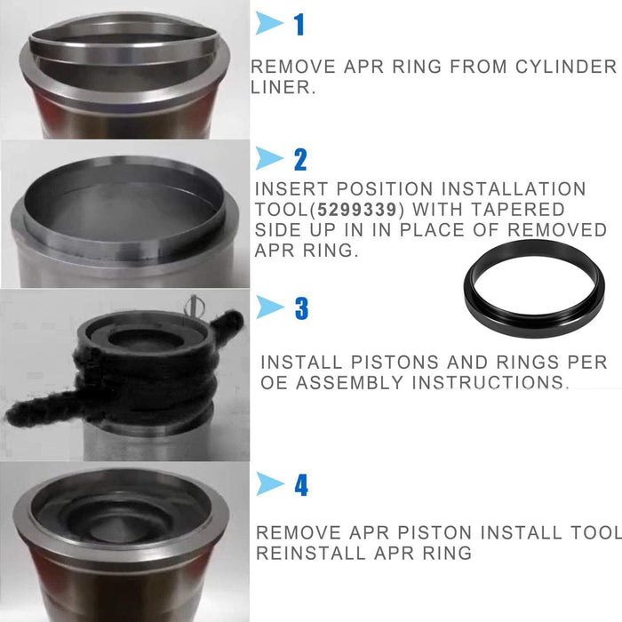 DURAFORCE 7040 Piston Ring Compressor Tool + Anti-Polishing Ring For Cummins ISX 15/QSX 15