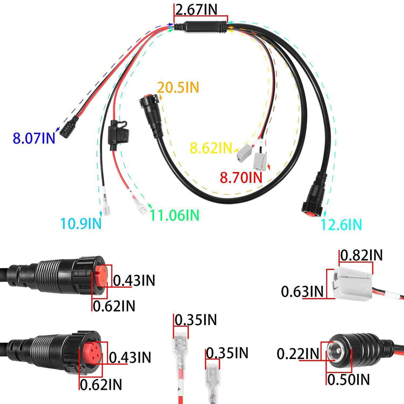 DURAFORCE 010-12676-40 All-in-One Power Cable Fit Garmin Panoptix LiveScope Transducer