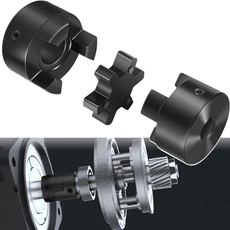 DURAFORCE 1/2" to 3/4" L075 Flexible 3-Piece L-Jaw Coupling Set for Log Splitter Hybrid