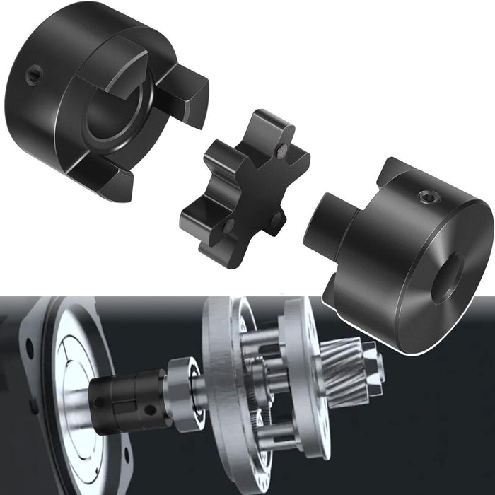 DURAFORCE 1/2" to 3/4" L075 Flexible 3-Piece L-Jaw Coupling Set for Log Splitter Hybrid