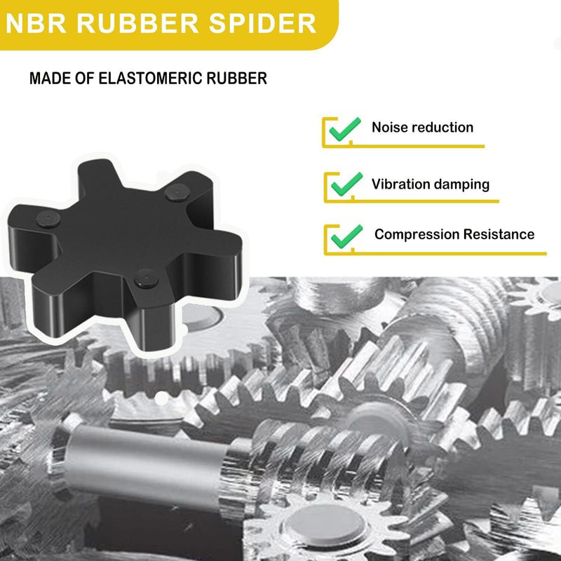 DURAFORCE 1/2" to 3/4" L075 Flexible 3-Piece L-Jaw Coupling Set for Log Splitter Hybrid