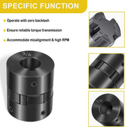 DURAFORCE 1/2" to 3/4" L075 Flexible 3-Piece L-Jaw Coupling Set for Log Splitter Hybrid