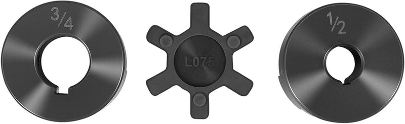 DURAFORCE 1/2" to 3/4" L075 Flexible 3-Piece L-Jaw Coupling Set for Log Splitter Hybrid