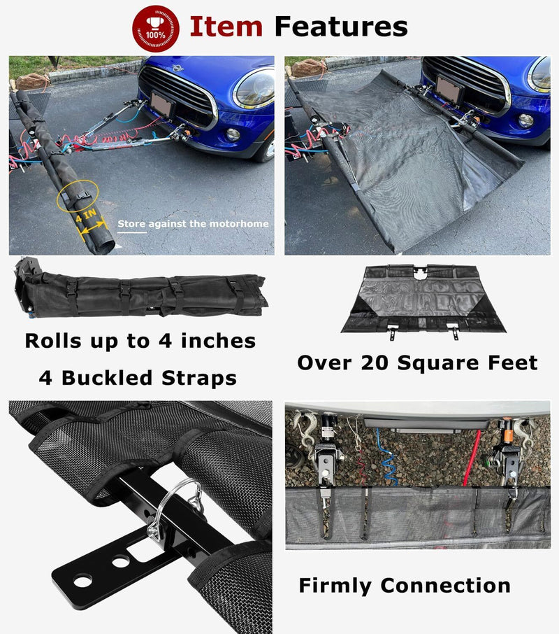 DURAFORCE 4750 Tow Defender For Blue Ox, Demco Tow Bars with Brackets, 2" x 2" Hitch Recei