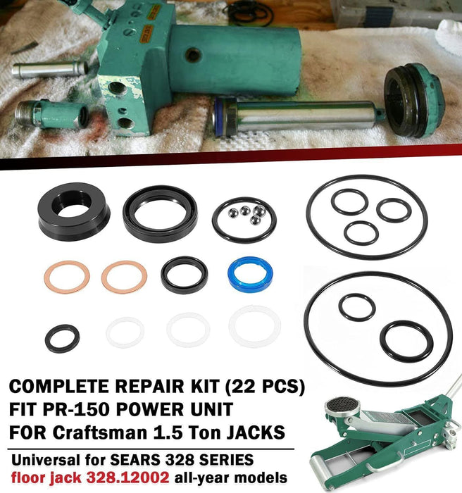 DURAFORCE 22Pcs Floor Jack Seal Kit for Sears Craftsman 1.5 Ton Part 328.12001 328.12002