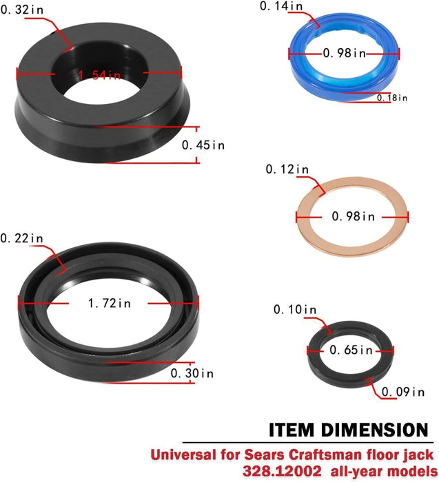DURAFORCE 22Pcs Floor Jack Seal Kit for Sears Craftsman 1.5 Ton Part 328.12001 328.12002