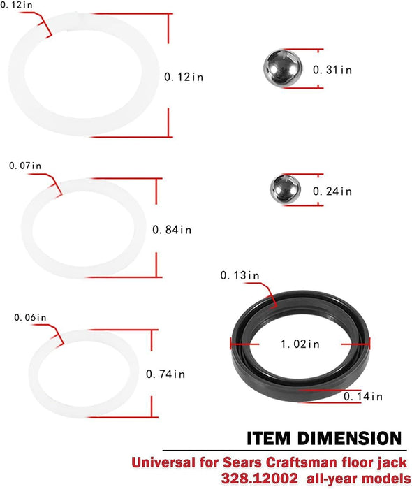 DURAFORCE 22Pcs Floor Jack Seal Kit for Sears Craftsman 1.5 Ton Part 328.12001 328.12002