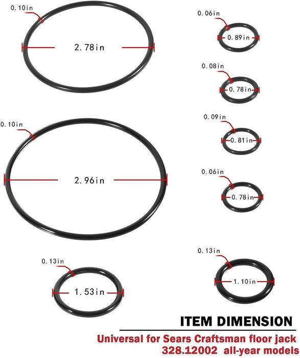 DURAFORCE 22Pcs Floor Jack Seal Kit for Sears Craftsman 1.5 Ton Part 328.12001 328.12002
