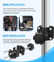 DURAFORCE 0 Degree Pole Mount Bracket 010-13228-03 for Garmin Livescope Plus LVS34