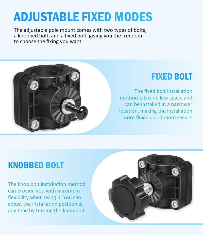 DURAFORCE 0 Degree Pole Mount Bracket 010-13228-03 for Garmin Livescope Plus LVS34