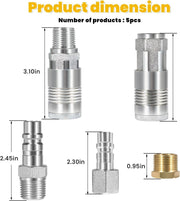 DURAFORCE for Milton S-224 1/2" Male Female NPT G-Style Coupler Plug Kit Air Tool Fittings