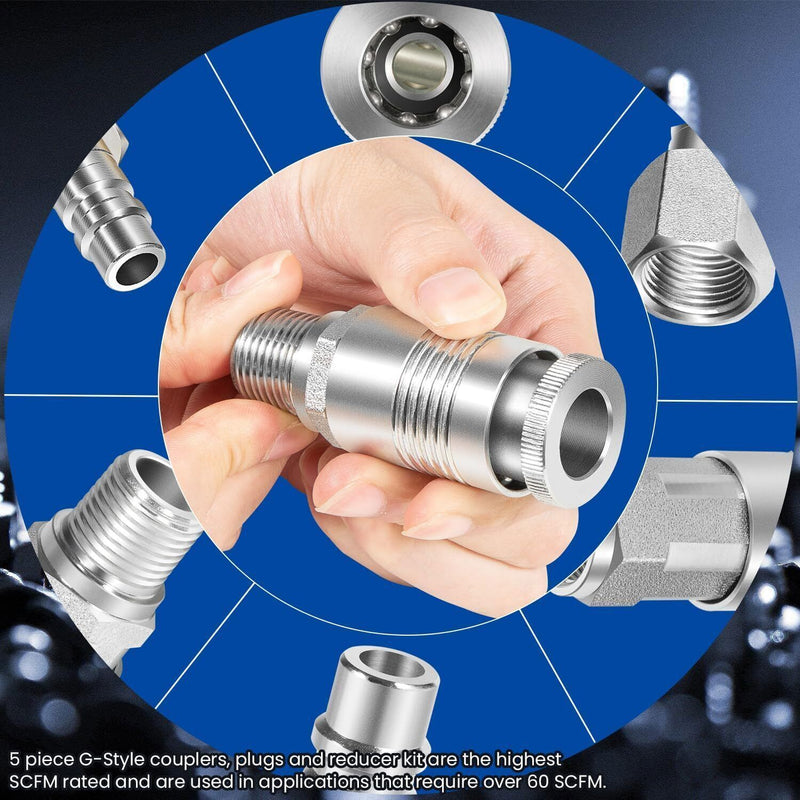 DURAFORCE for Milton S-224 1/2" Male Female NPT G-Style Coupler Plug Kit Air Tool Fittings
