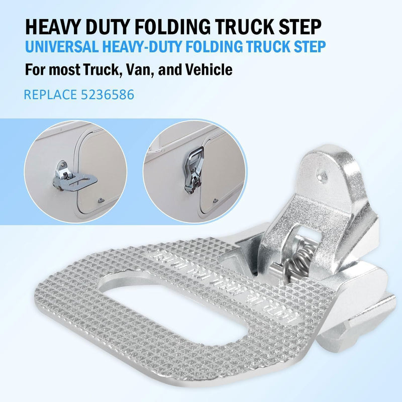 DURAFORCE 5236586 Folding Truck Step Safety Folding Foot/Grab Step for Truck Van RV Vehicl