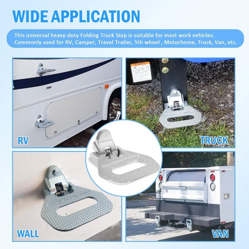 DURAFORCE 5236586 Folding Truck Step Safety Folding Foot/Grab Step for Truck Van RV Vehicl