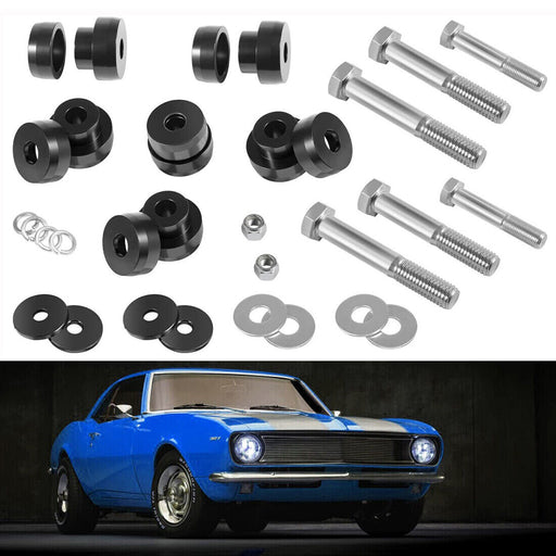 DURAFORCE 134-10005 Billet Aluminum Body Mount Bushings for 1968-1981 Camaro Nova Chevy II