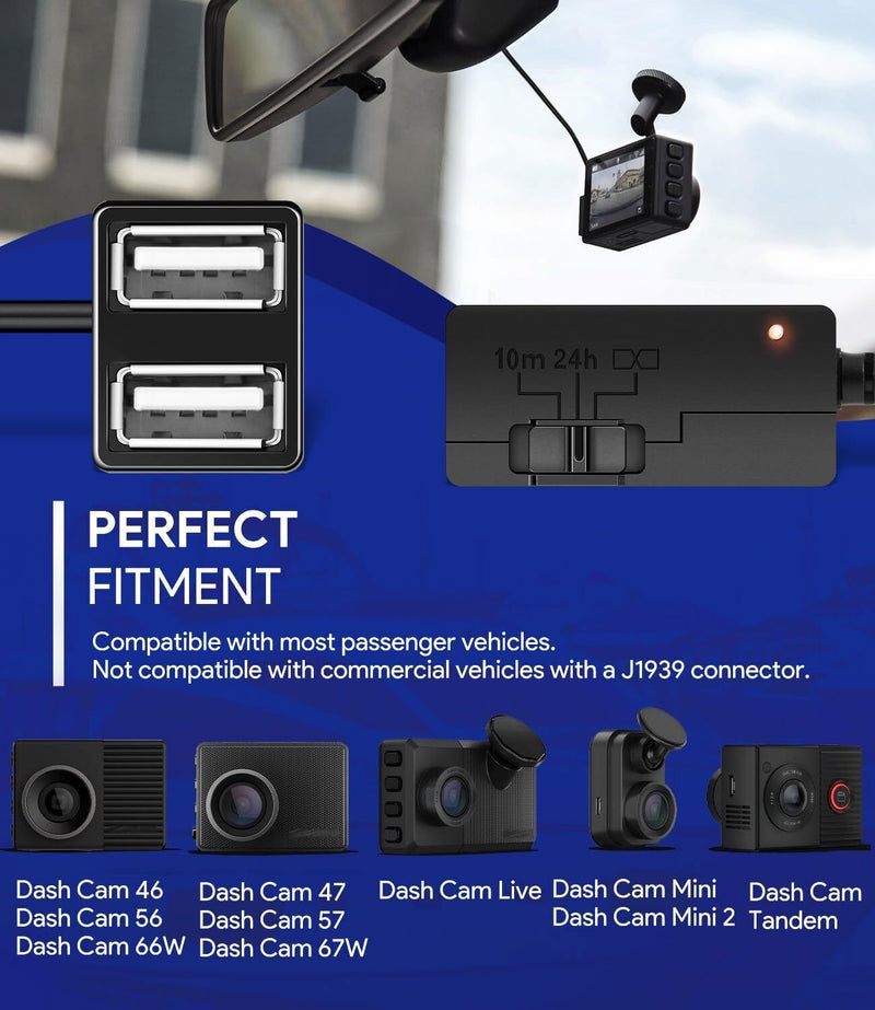 DURAFORCE 010-12530-23 Constant Power Cable for Garmin Dash Cam 46, 56, 57, 66W, 67W
