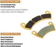 DURAFORCE Front & Rear Brake Pads for Polaris 1000 RZR XP Turbo EPS RS1 16-21 FA656 +FA680