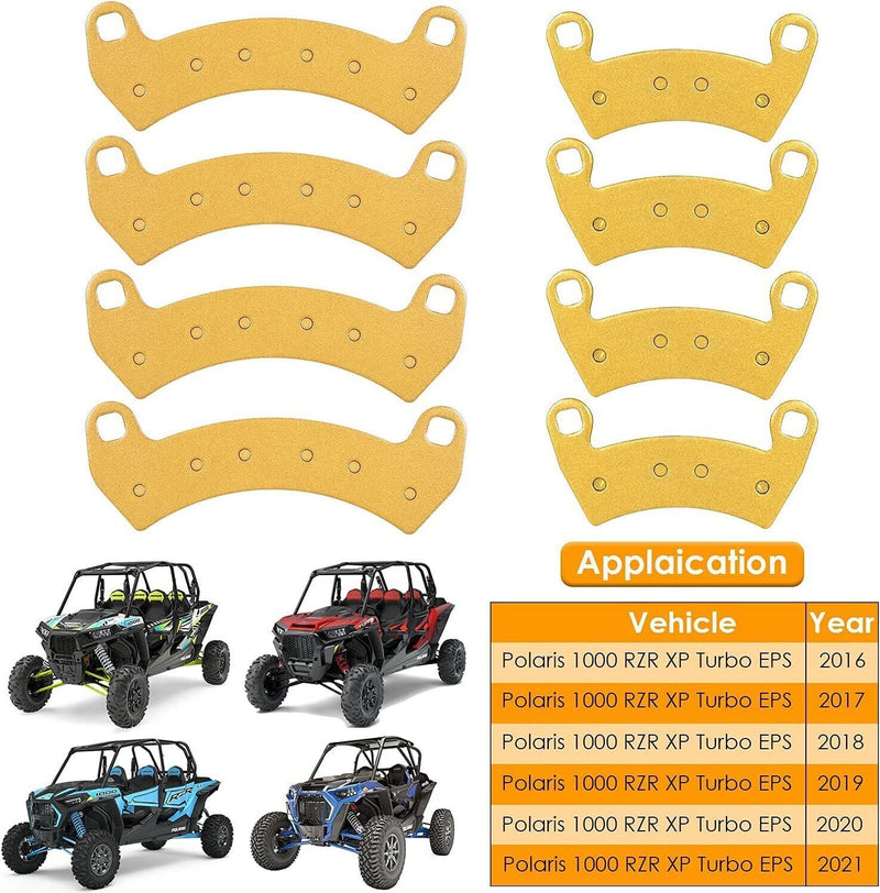 DURAFORCE Front & Rear Brake Pads for Polaris 1000 RZR XP Turbo EPS RS1 16-21 FA656 +FA680