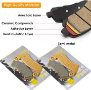 DURAFORCE Front & Rear Brake Pads for Polaris 1000 RZR XP Turbo EPS RS1 16-21 FA656 +FA680