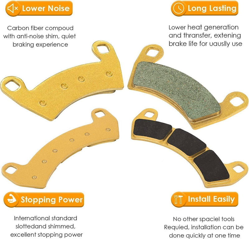 DURAFORCE Front & Rear Brake Pads for Polaris 1000 RZR XP Turbo EPS RS1 16-21 FA656 +FA680