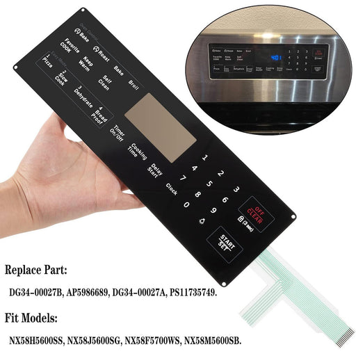 DURAFORCE DG34-00027B Membrane Switch Touchpad For Samsung Range Oven Models NX58H5600SS