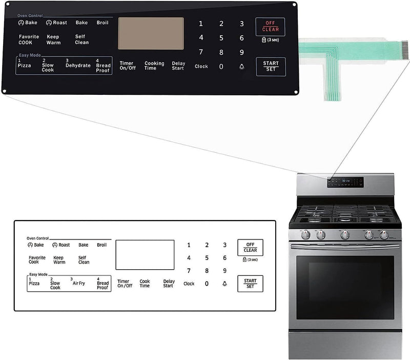 DURAFORCE DG34-00027B Membrane Switch Touchpad For Samsung Range Oven Models NX58H5600SS
