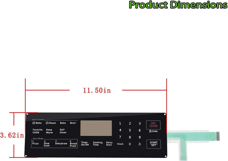 DURAFORCE DG34-00027B Membrane Switch Touchpad For Samsung Range Oven Models NX58H5600SS