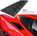 DURAFORCE 2PC Side Window Louver Cover Sun Shade Scoop Hood Vent For 2014-2019 C7 Corvette