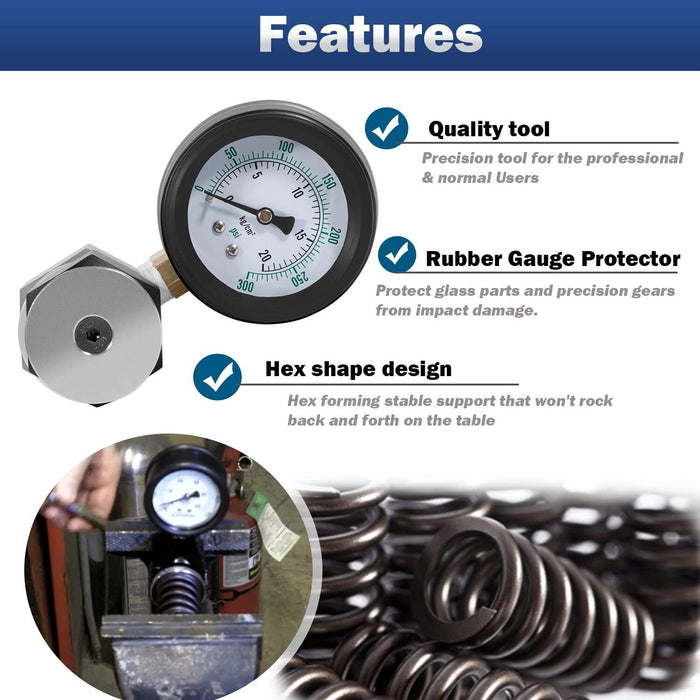 DURAFORCE 66835 Mini Valve Spring Tester Universal Range 0- 300 PSI/5LB Valve Spring