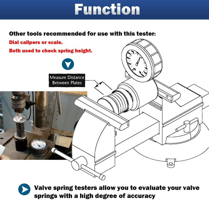 DURAFORCE 66835 Mini Valve Spring Tester Universal Range 0- 300 PSI/5LB Valve Spring