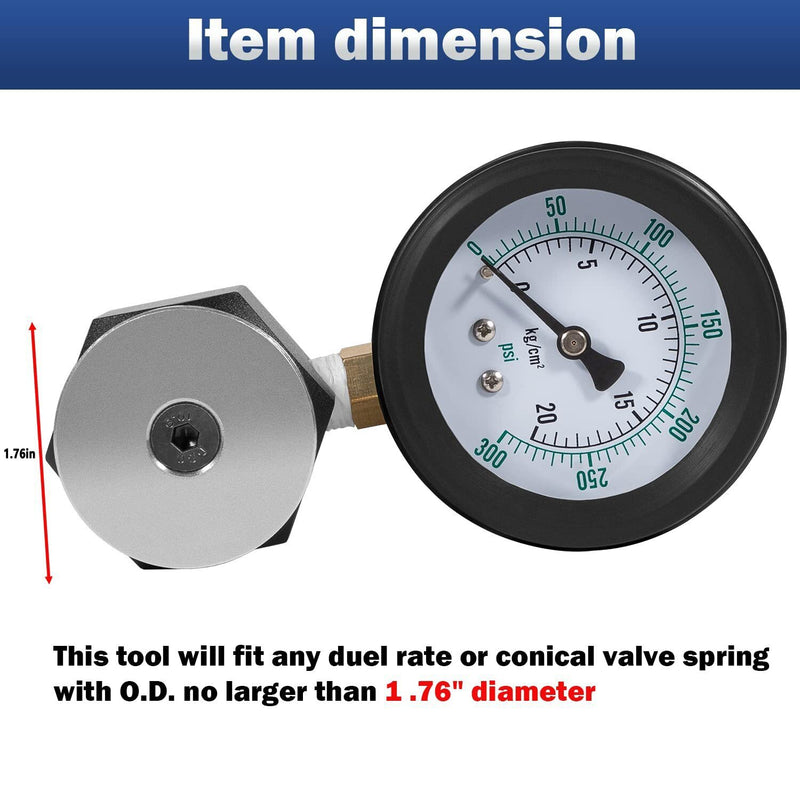 DURAFORCE 66835 Mini Valve Spring Tester Universal Range 0- 300 PSI/5LB Valve Spring