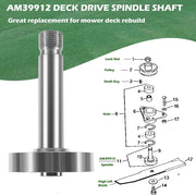 DURAFORCE Deck Blade Spindle Shaft For John Deere Mower Blade Spindle Replacement #AM39912