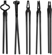 DURAFORCE 5Pcs Knife Making Tongs Set Bladesmith Blacksmith Tongs for Anvil Vise Forge