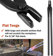 DURAFORCE 5Pcs Knife Making Tongs Set Bladesmith Blacksmith Tongs for Anvil Vise Forge