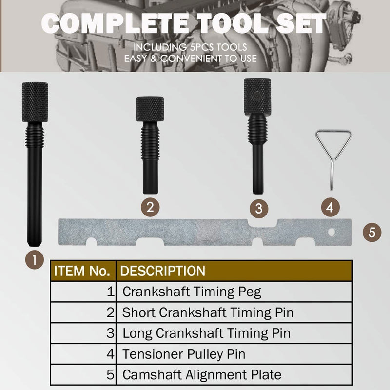 DURAFORCE Cam Timing Alignment Tools Kit for Ford Fiesta Focus Mazda Volvo/Duratec Engine